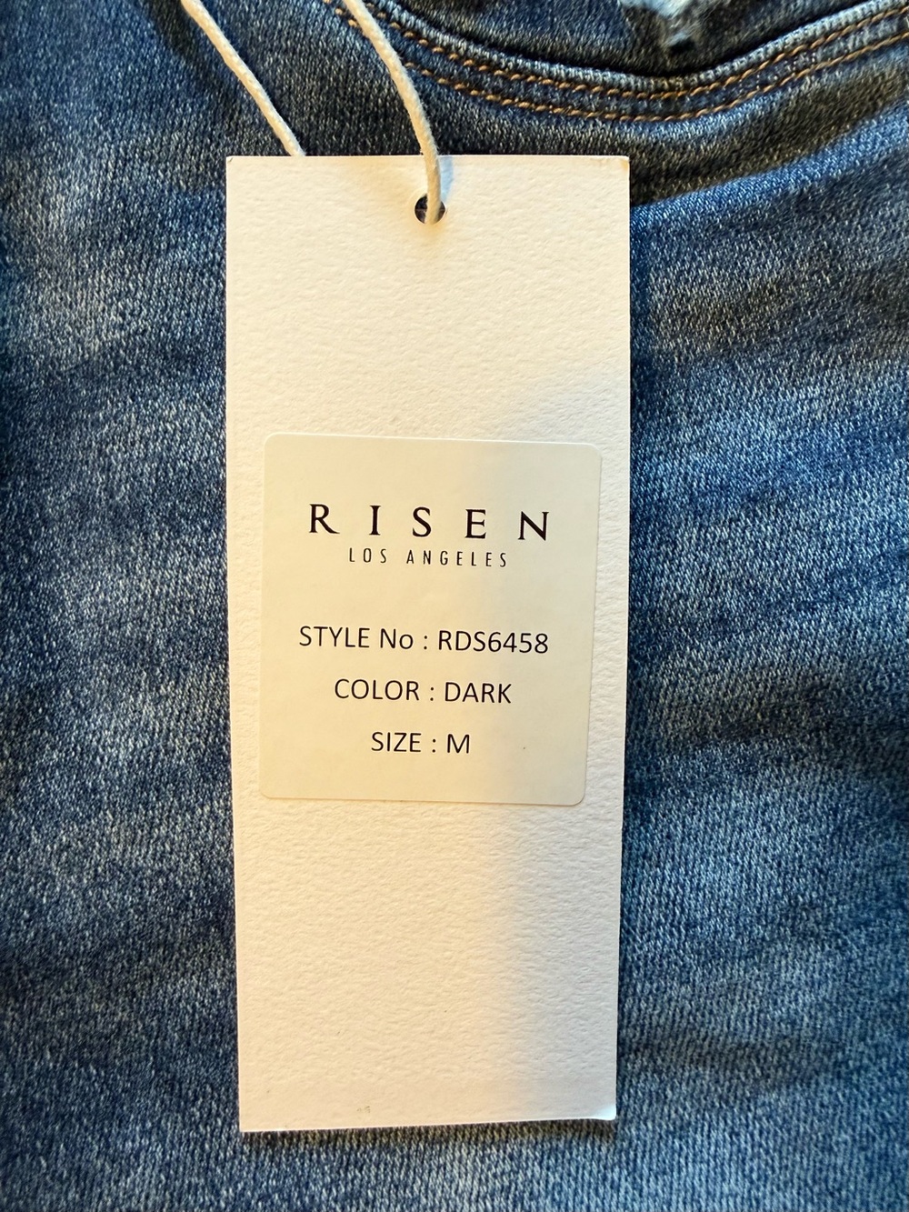 Risen Women's Dark Wash Frayed Hem Denim Shorts - Picture 4 of 9